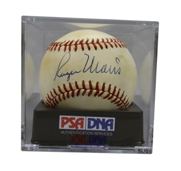 Roger Maris Single-Signed American League Baseball With PSA/DNA Nr-Mt-MT 8 Signature!